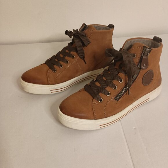 Remonte Saddle Leather High Top Sneakers Women’s EU 39 (US 8) VGC Comfort Casual - Picture 12 of 12